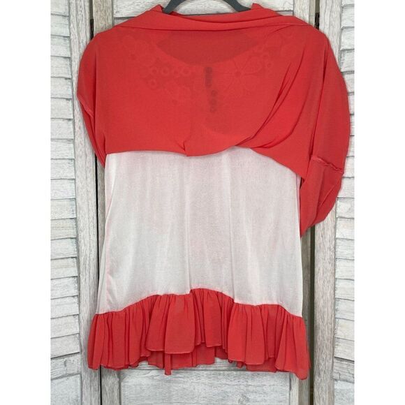 Vintage Style Short Sleeve Chiffon Blouse Size Medium - Picture 4 of 4